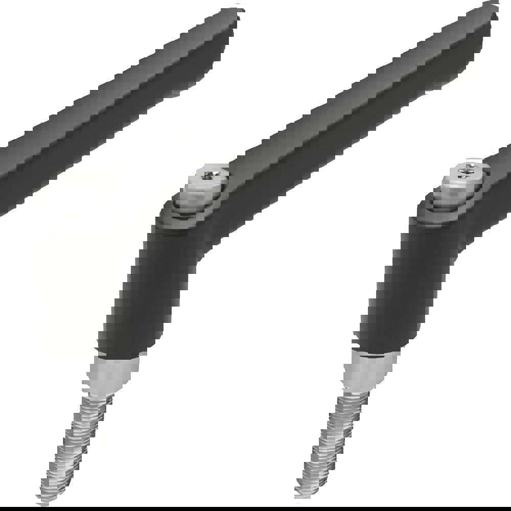 Metric Threaded Stud Adjustable Clamping Handle: M5 x 0.80 Thread, 10 mm Hub Dia, Zinc Die Cast with Stainless Steel Components